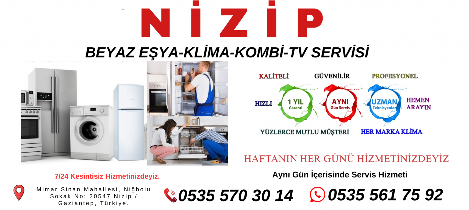 Nizip Beyaz Eşya Servisi